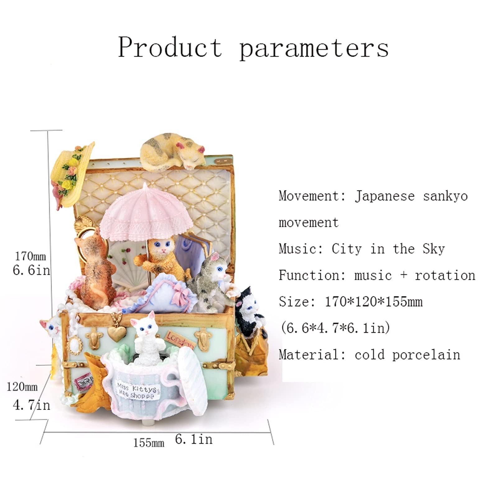 Amazon.co.jp: オルゴール 猫の音楽ボックスのオルゴールの回転誕生日